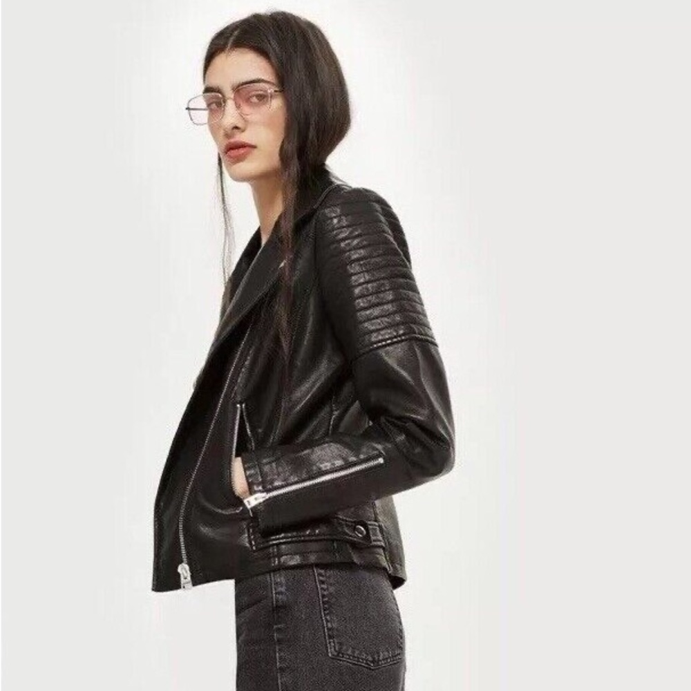 NWOT Topshop Faux Leather Biker Jacket